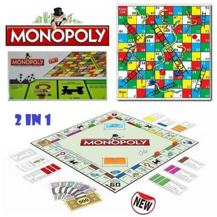 MONOPOLY / SNAKE & LADDER 2 IN 1 BOARD GAME Lazada