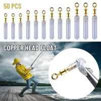 ◊✹❦ 50pcs Silicone Copper Head Float Rest Fishing Float Anti Knot Fishing Floats Rotation Boia Float Tube Fishing Accesoires