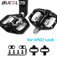 BUCKLOS จักรยานเสือภูเขาเหยียบแบนสำหรับ SPD ล็อคจักรยานเหยียบลื่น3แบริ่ง MTB Clipless เหยียบ PD-M680แบนวัตถุประสงค์คู่