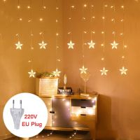 Colorful Snowflake Curtain LED Fairy String Lights Garland Christmas Decoration For Holiday Lighting Wedding Party Decorative