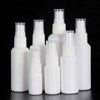 Refillable Bottles 20Pcs 10/20/30/50/60/100/200ml White Spray Bottles Plastic Perfume Atomizer Protable Travel Empty Containers