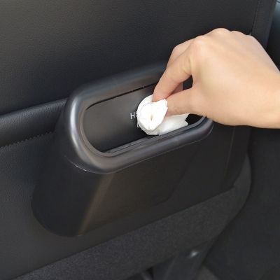 dfthrghd Car Trash Bin Hanging Vehicle Garbage Dust Case Storage Box Black Abs Square Pressing Type Trash Can Auto Interior Accessories
