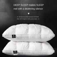 100 Cotton Pillow Cervical Spine Sleep Pillow Mid-high Pillow Core Frosted Thickened Machine Washable Duvet Cover White 5074