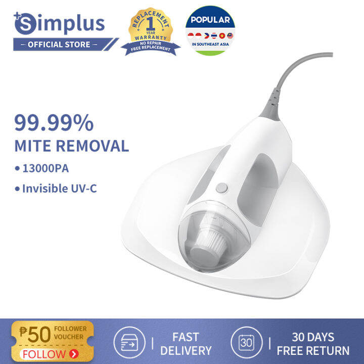 Simplus Dust Mite Vacuum Cleaners Mite Removal AntiAllergy UV Ultrasonic Mite Removal for Bed