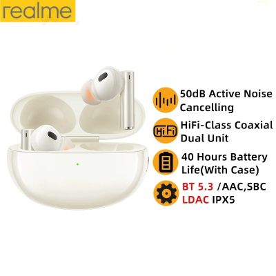 Realme Buds Air5 Pro True Wireless Earphone 50dB Active Noise Cancelling LDAC Bluetooth 5.3 Wireless Headphone HiFi Quality