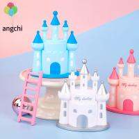 ANGCHI ธงเค้กเจ้าหญิงสำหรับตกแต่งเค้กงานเลี้ยงอาหารค่ำสีชมพูสำหรับตกแต่งเค้กวันเกิดอุปกรณ์ตกแต่งยอดปราสาทอุปกรณ์ตกแต่งวันเกิด