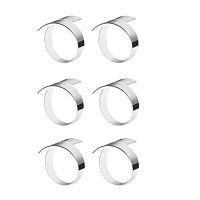 [ZUI6] 6 Pcs Napkin Ring,Circle Napkin Holder for Wedding Christmas Party Dinner Table Decor Silver