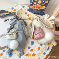 ? กระเป๋านักเรียนสำหรับเด็ก Lovely female canvas bag 2021 new Japanese cartoon rabbit tide ins web celebrity womens shoulder less inclined