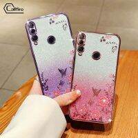 Callfire เคสโทรศัพท์ผงชิมเมอร์คอลไฟสำหรับ Huawei Y9 Prime 2019 Y9 2019 Y9A Y7A แบบดอกไม้ผีเสื้อซิลิโคนหรูหราป้องกันการตกแบบนิ่ม