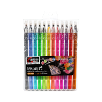 ปากกาสีเจลหัวเพชร12สี/ชุดน่ารักลูกกวาดสีสันสดใสของขวัญสุดสร้างสรรค์สำหรับโรงเรียนสำนักงานปากกาโรลเลอร์บอลสีใหม่