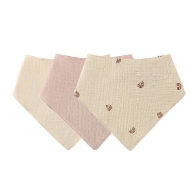 Baby Infant Cotton Bib Newborn Solid Color Triangle Scarf Feeding Saliva Towel Bandana Burp Cloth Boys Girls Gift 3pcs/Set