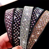 [HOT W] สุภาพสตรีกว้าง Rhinestone Hairbands แฟชั่นคริสตัล Headbands สำหรับหญิงสาวไม่มีลื่นผม Hoops ฟันอุปกรณ์เสริมผม