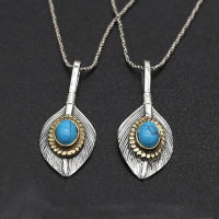 eagle feather pendant For man and women Thai silver Jewelry models hand-set blue turquoise