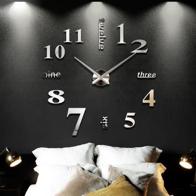 ZSHENG นาฬิกาอะคริลิกรูป DIY นาฬิกาติดผนังขนาดใหญ่นาฬิกาสติ๊กเกอร์ติดผนัง3มิติสำหรับบ้าน