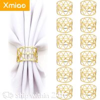 6/12Pcs Napkin Ring Gold Silver Color Hollow Paper Napkin Buckles Napkin Holder Birthday Wedding Party Decor Dinner Table