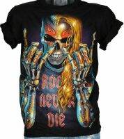 T-shirt 3D Rock Chang Original Rock Never Die Skeleton RockerGlow in Dark Unisex