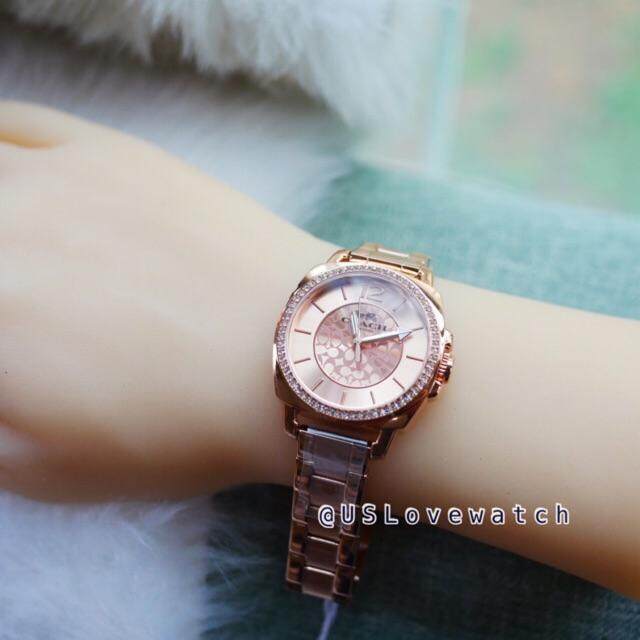 uslovewatch-จัดส่งฟรีems-ผ่อน0-10ด-นาฬิกาข้อมือ-coach-แท้-womens-quartz-watch-14503142-rosegold