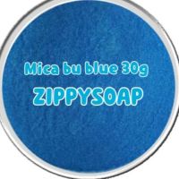 mica bu blue สีฟ้า 30g. 003470 สีประกาย สีชิมเมอร์ สีแวววาว ไมก้า สี ติดทน สีละลายน้ำมัน สี ใส่สบู่ สีเครื่องสำอางค์ สีแร่ธาตุ