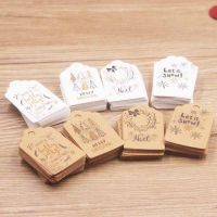 100pcs 300g paperboard Newest hot sale tags hang tag label white/kraft color scallop wedding/candy favors tags 2x4cm/5x3cm size