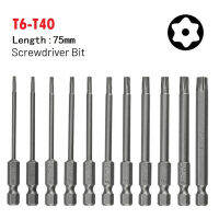 1pc Hollow Torx ไขควงบิต 75 มม. 1/4 นิ้ว Hex Shank Screw Driver Magnetic Head Alloy Steel Screwdriver Wrench Drill Bit-Kuosie