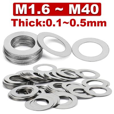 Din988 304 Stainless Steel Ultra Tipis Flat Washer 0.1 0.2 0.3 0.5Mm Presisi Tinggi Ultra Tipis Penyesuaian Gasket M2 M40 10 Buah