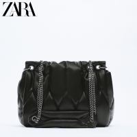 Zara ใหม่ กระเป๋าสะพายไหล่ เมสเซนเจอร์ สายโซ่ สีดํา สําหรับผู้หญิง 16177710040