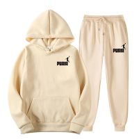 Autumn Winter Hooded Sweatshirt Suit Men And Women Couple Jogging Hoodies+Sweatpants Two Pieces Set Streetwear Casual Clothing