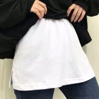 Women Cotton White Black Fake Shirt Tail Irregular Skirt False Blouse Hem DIY Detachable A-Line Underskirt