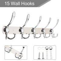 1 pcs Chrome Coat Rack Stainless Steel 15 Hooks Coat Clothes Door Holder Rack Hook Wall Hanger Hardware Hooks