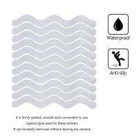 24pcs Anti Slip Strips S Wave-shaped Shower Non-slip Stickers Self-adhesive Waterproof Bath Safety Strip for Bathtub Shower Home