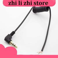 zhilizhi Store 3.5mm Male 3 Pole Jack Audio Cable Right angle DIY Headphone Spring wire Line Strand Earphone Maintenance Repair