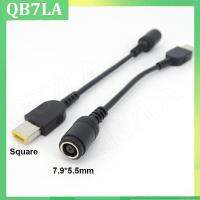 QB7LA shop 10cm 7.9*5.5mm Round Jack to Square Plug End power Adapter Pigtail Charger connector Converter Cable For IBM for Lenovo Thinkpad