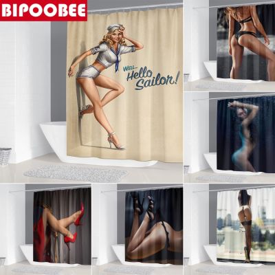3D ady Long Legs Printed Bathroom Shower Curtain Beautiful Girl Slim Body Bath Curtains Waterproof Polyester Home Decor