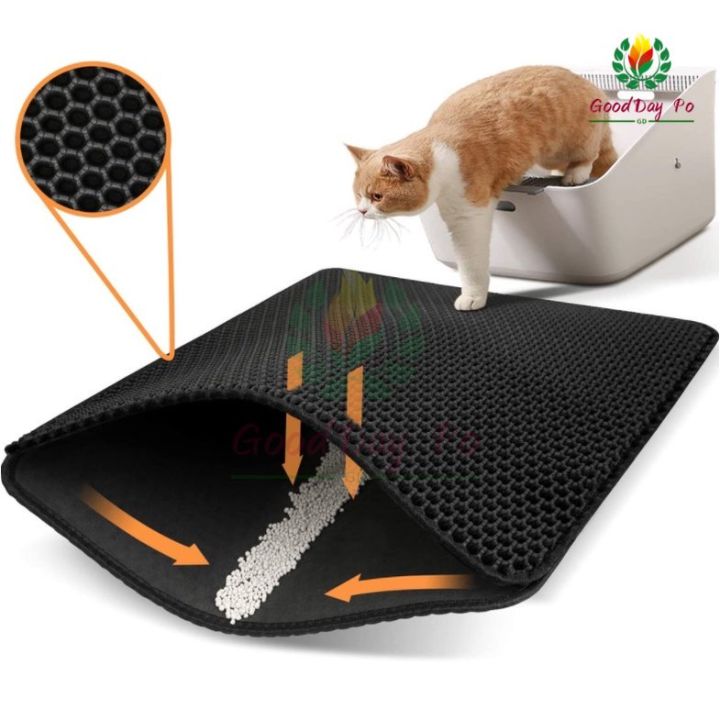 Non-Slip Pet Cat Litter Mat EVA Double Layer