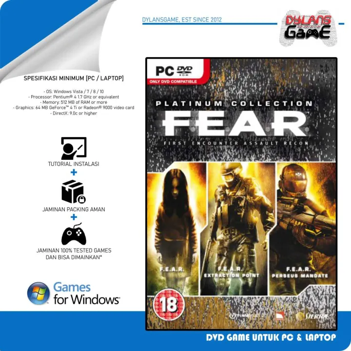 FEAR PLATINUM COLLECTION KASET DVD GAME PC GAME LAPTOP Lazada Indonesia