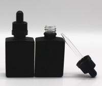 30Ml Black Frosted Glass Liquid Reagent Pite Dropper Bottles Square Essential Oil ขวดน้ำหอม e Oil Bottles