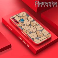 เคส Chenyyka สำหรับ S5 Infinix เคส X652ไลท์แบบเต็มหน้าจอมีน้ำค้างแข็งโปร่งใสรูปหมีขอบสี่เหลี่ยมด้านข้างแบบแข็งปลอกซิลิโคนเคสนิ่มป้องกันกล้องกันกระแทก