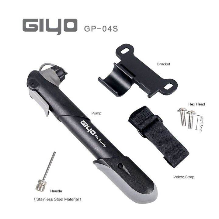 giyo-คลาสสิกแบบพกพามินิ-mtb-จักรยานเสือภูเขาจักรยานปั๊ม120-psi-แรงดันสูงขี่จักรยานมือปั๊มลมบอลยาง-i-nflator-gp-04s