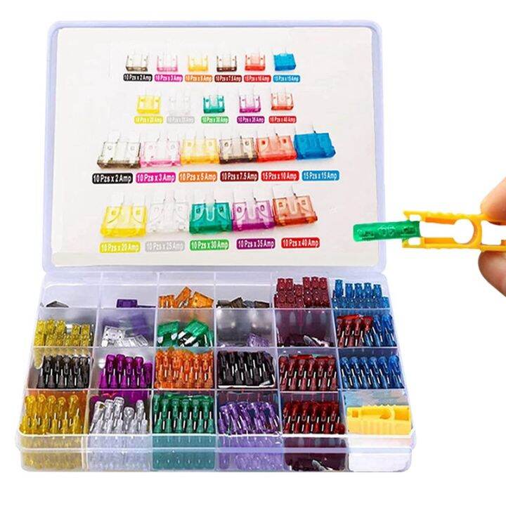 240Pcs Car Mini Fuse Plug Fuse Splitter Fuse Kit (2A /3A /5A /7.5A /10A