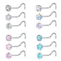 3pcs/set Nose Ring Nostril Piercings CZ Crystal Piercing Nose Stud Stainless Steel Star Nose Rings Nariz Piercing Women Jewelry