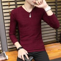 【YD】 Fashion V-Neck Knitted Color All-match Sweater Mens Clothing 2022 New Pullovers Sleeve Korean