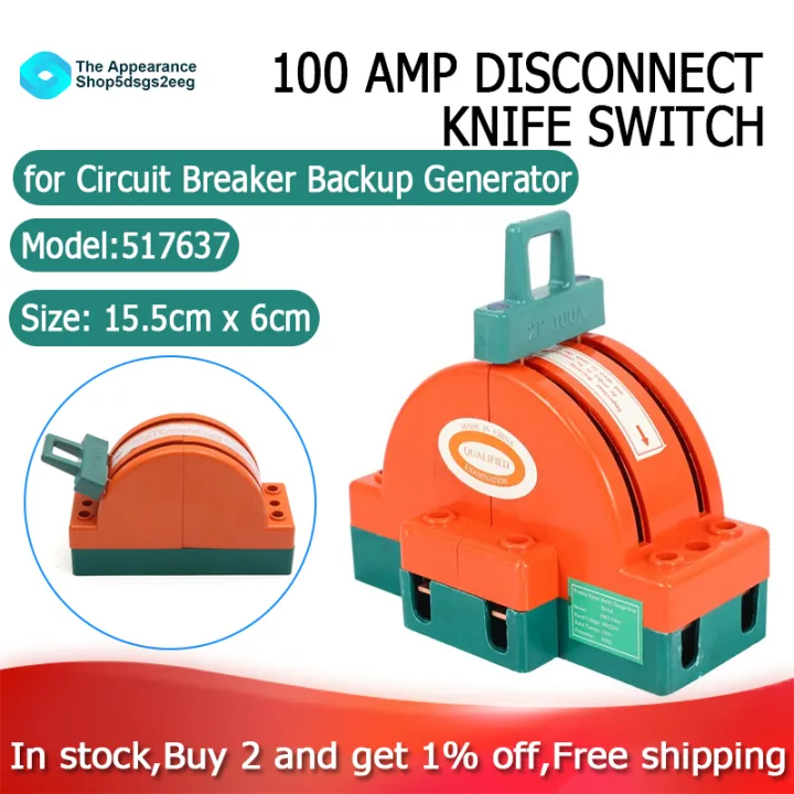 [In Stock][COD]100A Two Pole Disconnect Double Throw Switch for Circuit