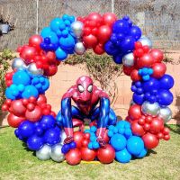 Super Hero Theme Party 3D Spiderman Balloon Garland Arch Kit Red Blue Ball Boys Birthday Babyshower Party Decor Kids Toy Balloons