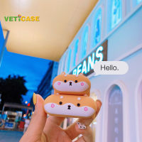 โกหกน่ารักShiba InuเคสหูฟังสำหรับApple AirPods Pro AirPods 1 2 3ซิลิโคนปกอ่อนหูฟังอากาศฝักปลอกกระเป๋าป้องกันAirPodอุปกรณ์เสริมสีส้มสีขาว