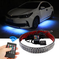 4x Car Underglow Flexible Strip LED Remote APP Control RGB LED Strip Under Automobile Chassis Tube Underbody System Neon Light