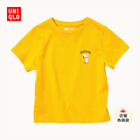 Uniqlo ชุดสตรี (UT) เสื้อยืดพิมพ์ลายถั่วลิสง (แขนสั้นสนูปี้) 465213 UNIQLO