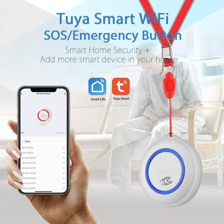 tuya-wifi-sos-ปุ่มตื่นตระหนกฉุกเฉินปลุกบ้านเซ็นเซอร์สัญญาณกันขโมยที่มีไซเรนปลุกสมาร์ท