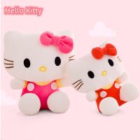 Hello Kitty ตุ๊กตาหนานุ่มน่ารัก Sanrio Kawaii KT Cat Plushie ของเล่นตุ๊กตายัดนุ่นโซฟาเบาะนุ่มของขวัญวันเกิดคริสต์มาสเด็ก