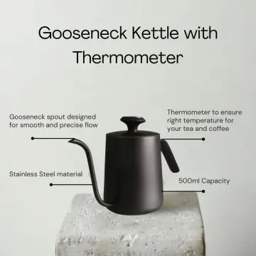 220V 110V 1000ml Electric Water Kettle Pour over Coffee Pot Slim Gooseneck  Spout Teapot With Thermometer