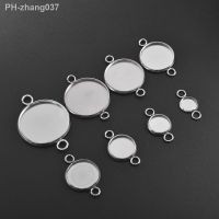 30Pcs Stainless Steel Connector Setting Round Double Loop Cabochon Base Cameo Bezel 6mm 8mm 10mm 12mm 14mm 16mm 18mm 20mm 25mm